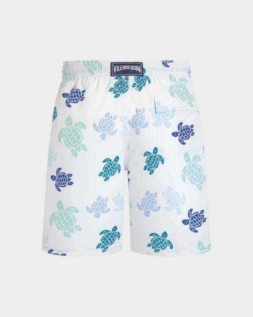 Vilebrequin Blue Long Swim Trunks Tortues Multicolores - Swimwear - Okoa - White - Size S for men