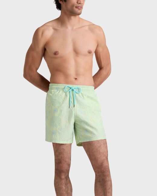 Vilebrequin Green Embroidered Swim Shorts Mosaic Urchin for men