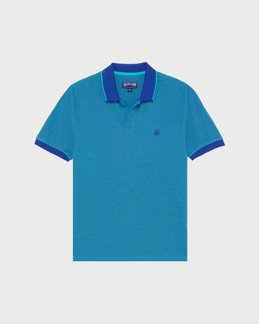Vilebrequin Blue Cotton Polo Solid for men