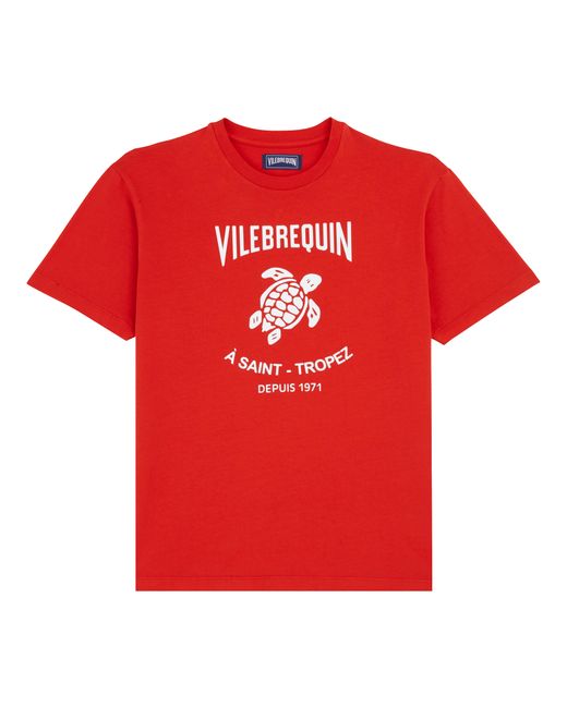 Vilebrequin Gomy Baumwoll-t-shirt Mit Aufgedrucktem Logo Für Herren in Purple für Herren