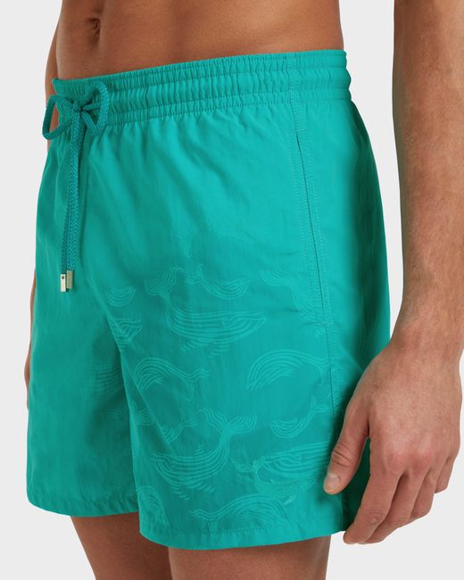 Vilebrequin Blue Swim Trunks Water-reactive Whales - Swimwear - Moorea - Green - Size S for men