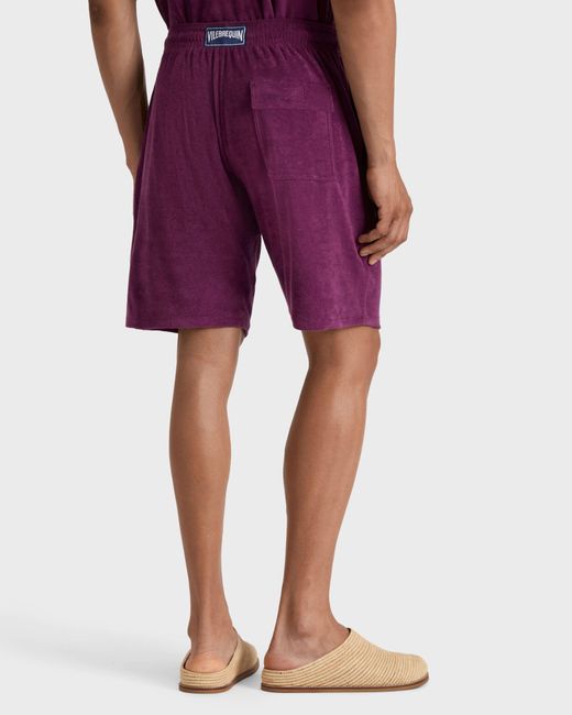 Vilebrequin Purple Terry Bermuda Shorts Solid for men