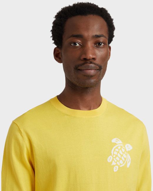 Vilebrequin Yellow Cotton Sweater Turtle for men
