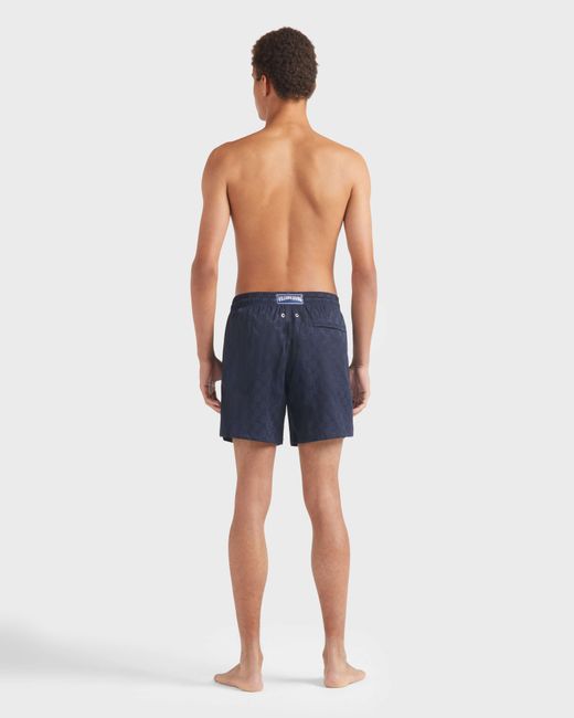 Vilebrequin Blue Swim Shorts Turtle Monogram for men