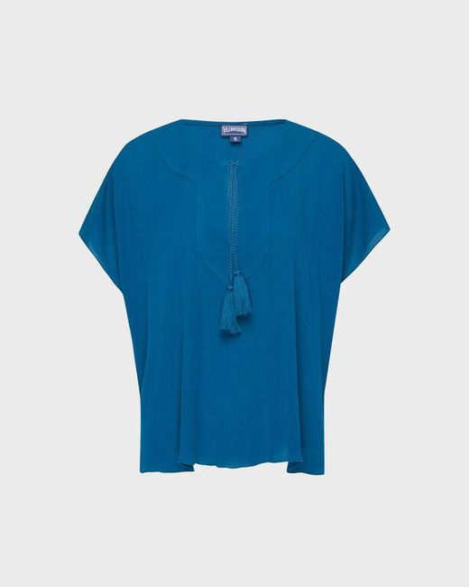 Vilebrequin Blue Viscose Shirt Solid