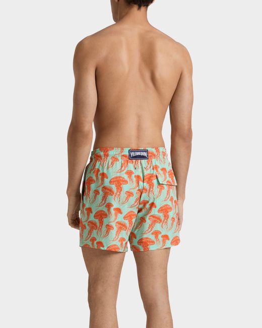 Vilebrequin White Stretch Short Swim Shorts Jellyfish Dance for men