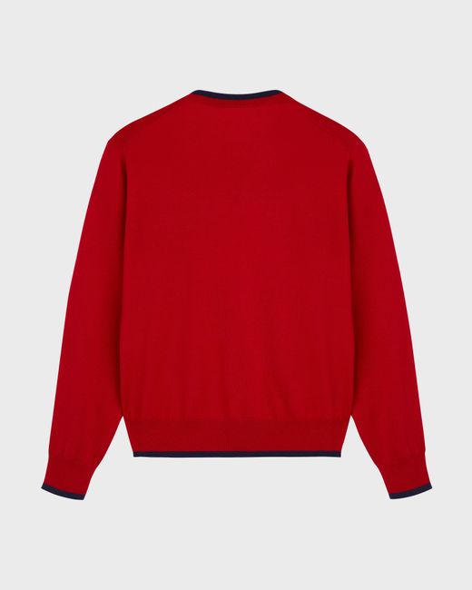Vilebrequin Red Merino Wool Cashmere Silk Crewneck Sweater for men