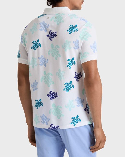 Vilebrequin Blue Cotton Pique Polo Ronde Des Tortues Multicolores for men