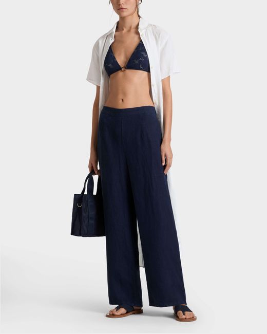 Vilebrequin Linen Comfort Pants Solid - Pant - Louizon - Blue - Size Xs