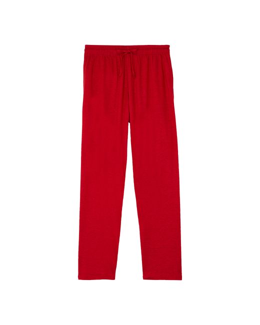 Vilebrequin Red Linen Pants Solid
