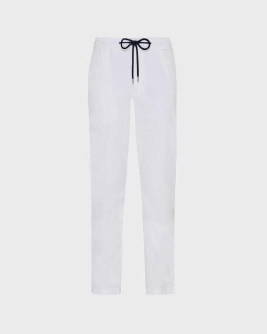 Vilebrequin White Elastic Waist Satin Pants for men