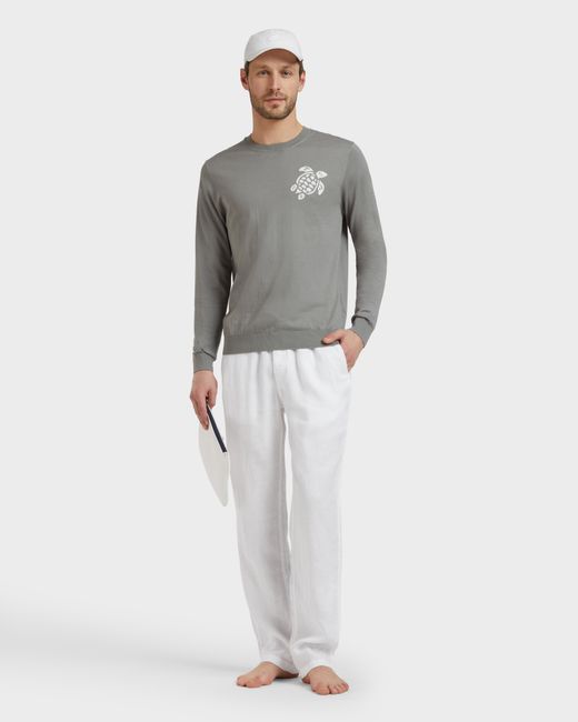 Vilebrequin Gray Cotton Sweater Turtle for men