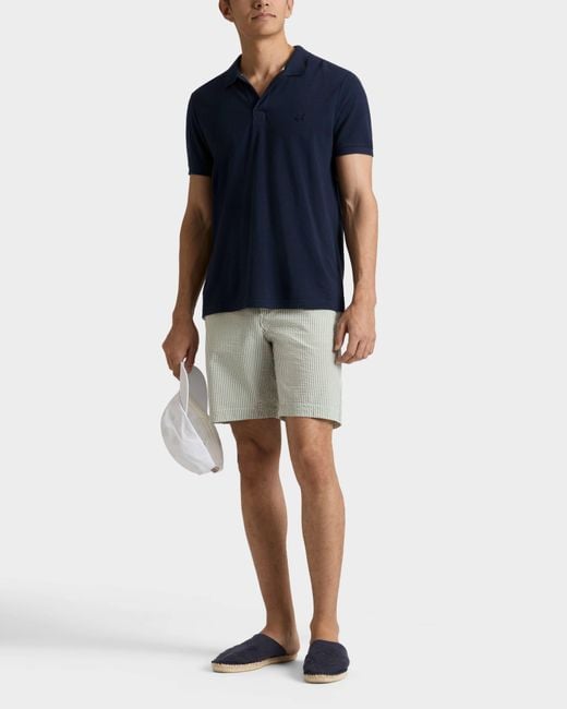 Vilebrequin Green Stretch Cotton Bermuda Shorts Seersuckers Stripes for men