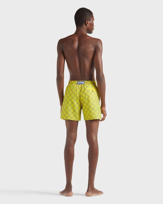 Vilebrequin Yellow Swim Shorts Embroidered Homard Pixel for men