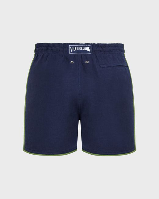 Vilebrequin Linen Swim Trunks Solid - Swimwear - Mallorca - Blue - Size S for men