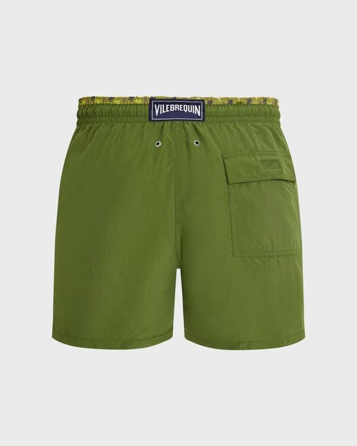 Vilebrequin Green Swim Shorts Bicolor Micro Ronde Des Tortues for men