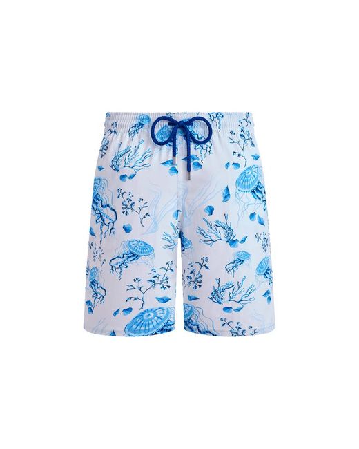 Pantaloncini Mare Uomo Lunghi Elasticizzati Medusa And Shells di Vilebrequin in Blue da Uomo