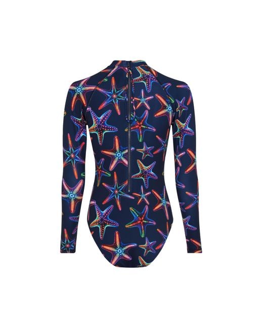 Vilebrequin Blue Uv Protection One-Piece Rashguard Disco Stars