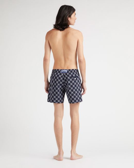 Vilebrequin Blue Swim Shorts Embroidered Vbq Turtle Monogram for men