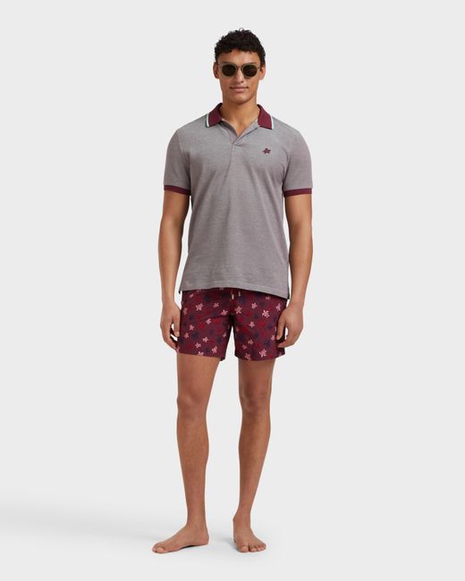 Maillot De Bain Brodé Homme Micro Ronde Des Tortues Vilebrequin pour homme en coloris Red