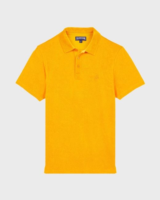 Vilebrequin Yellow Terry Polo Shirt Solid for men