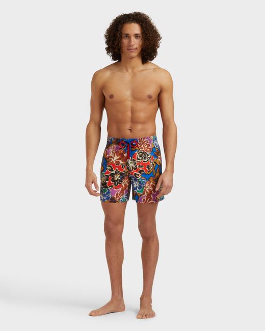 Vilebrequin Blue Swim Shorts Hawaiian Patchwork for men