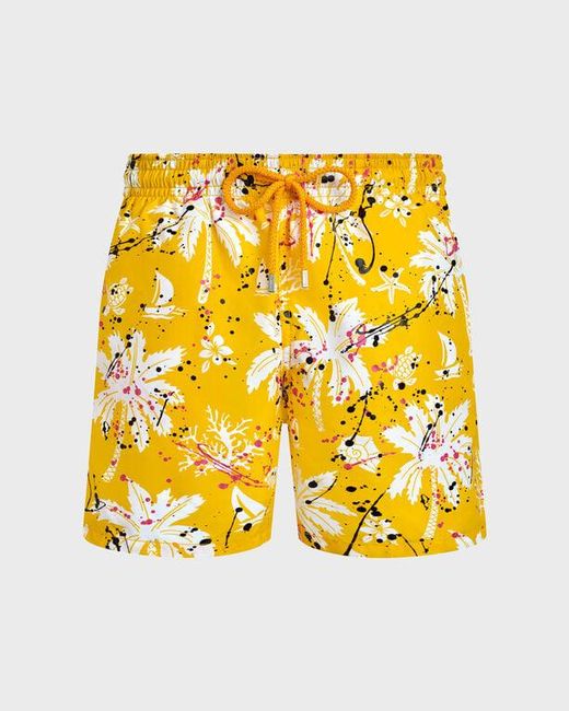 Vilebrequin Yellow Swim Shorts Hawai Splash for men