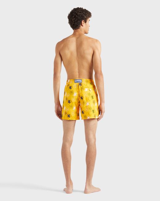 Vilebrequin Yellow Swim Shorts Embroidered Oursins for men