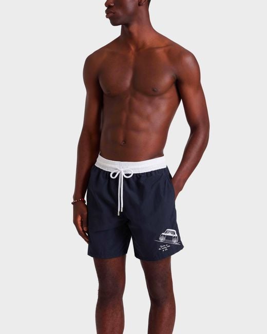 Vilebrequin Blue Embroidered Swim Shorts Sunny Topolino for men