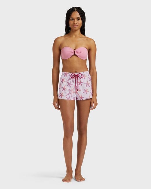 Vilebrequin Swim Shorts Embroidered Starlettes - Sho - Fiona - Pink - Size Xs