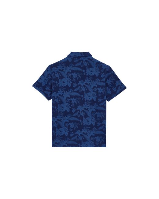 Vilebrequin Baumwoll-polohemd Mit Lightening Flower-print Für Herren in Blue für Herren