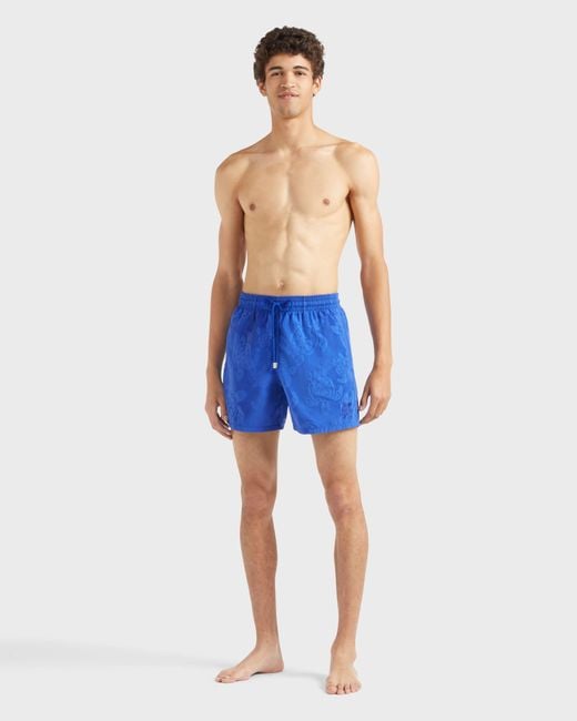 Vilebrequin Blue Swim Trunks Water-reactive Ronde Des Tortues Maxi for men