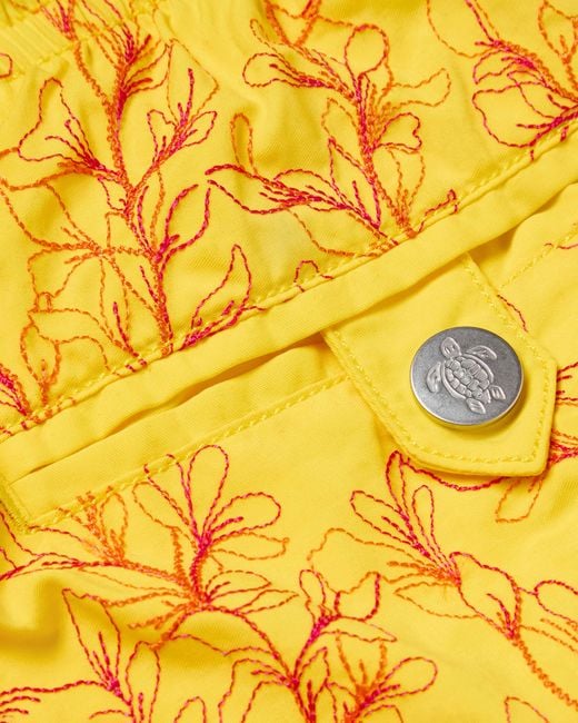 Vilebrequin Embroidered Swim Trunks X-ray Seaweed - Limited Edition - Swimwear - Mistral - Yellow - Size L for men