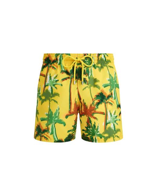 Pantaloncini Mare Uomo Ultraleggeri E Ripiegabili Palms Offset di Vilebrequin in Yellow da Uomo