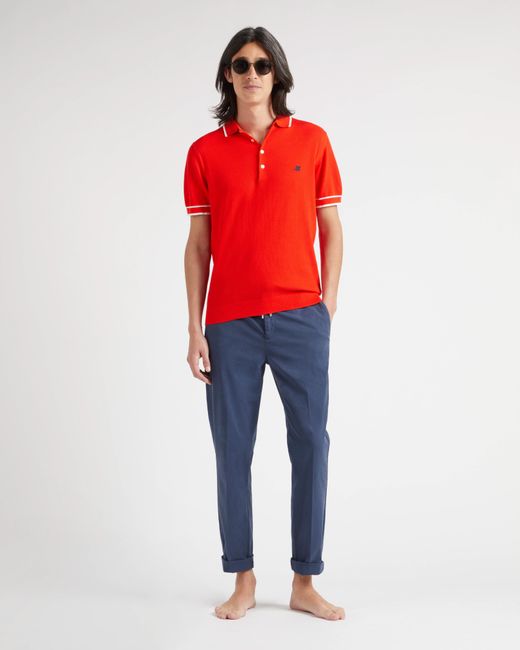 Vilebrequin Blue Cotton And Elastic Waist Pants Solid for men