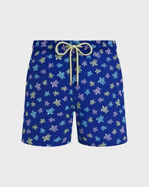 Vilebrequin Swim Shorts Embroidered Ronde Des Tortues - Limited Edition - Mdb - Mistral - Blue - Size Xxl for men