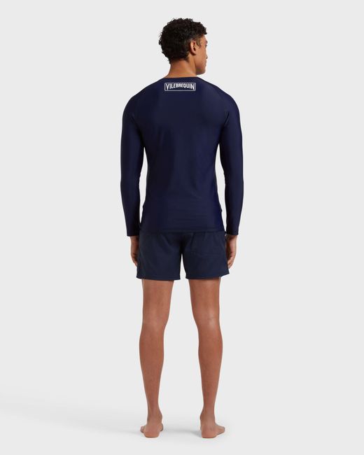 Vilebrequin Blue Uv Protection Long Sleeves Zipper Rashguard Solid for men