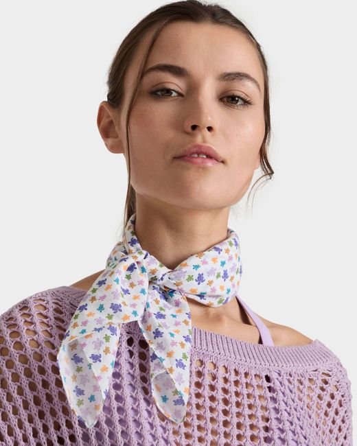 Vilebrequin White Cotton Voile Scarf Micro Ronde Des Tortues