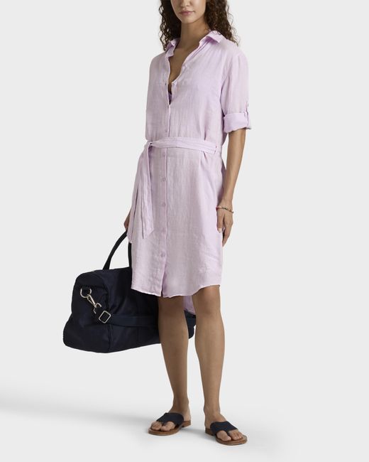 Vilebrequin Pink Linen Shirt Dress Solid