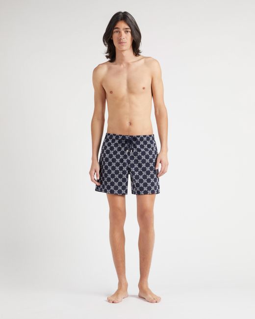 Vilebrequin Blue Swim Shorts Embroidered Vbq Turtle Monogram for men