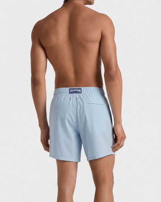 Vilebrequin Ultrafine Wool Swim Shorts Micro Rayures Tailoring - Swimwear - Moopea - Blue - Size M for men