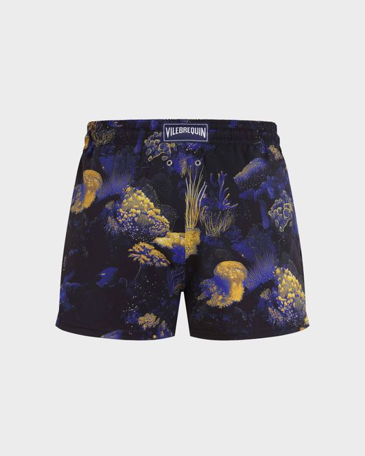 Vilebrequin Blue Short Stretch Swim Trunks Coral Reef - Swimwear - Manta - Black - Size L for men