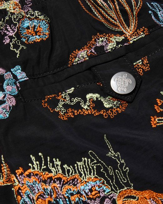 Vilebrequin Blue Embroidered Swim Shorts Coral Reef for men
