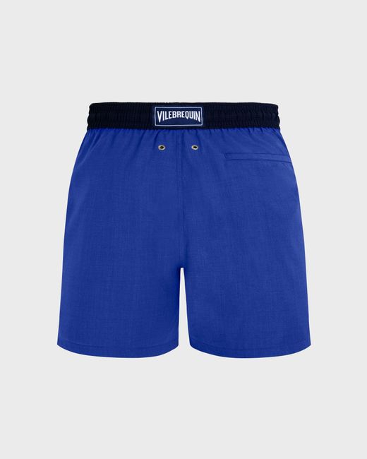 Vilebrequin Blue Merino Wool Super 120's Swim Shorts Bicolor for men