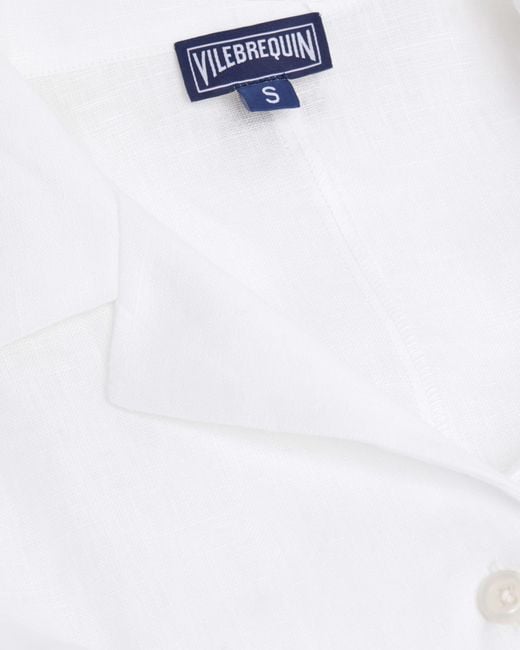 Vilebrequin White Long Linen Shirt Dress Solid