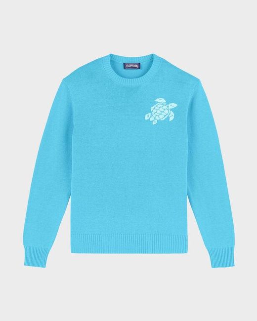 Vilebrequin Blue Wool And Cashmere Sweater Turtle for men