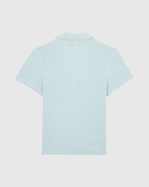 Vilebrequin Blue Terry Bowling Shirt Solid for men
