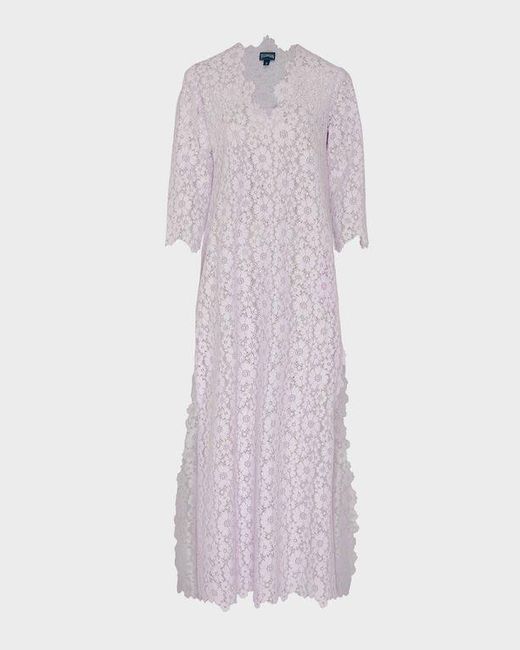 Vilebrequin Pink Guipure Kaftan Flowers Lace