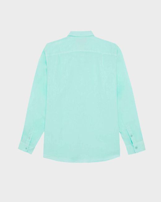 Vilebrequin Einfarbiges Hemd Aus Leinen Für Herren - Hemd - Caroubis - Grün - Größe S in Blue für Herren