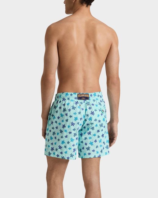 Vilebrequin Embroidered Swim Trunks Micro Ronde Des Tortues - Limited Edition - Swimwear - Mistral - Blue - Size M for men